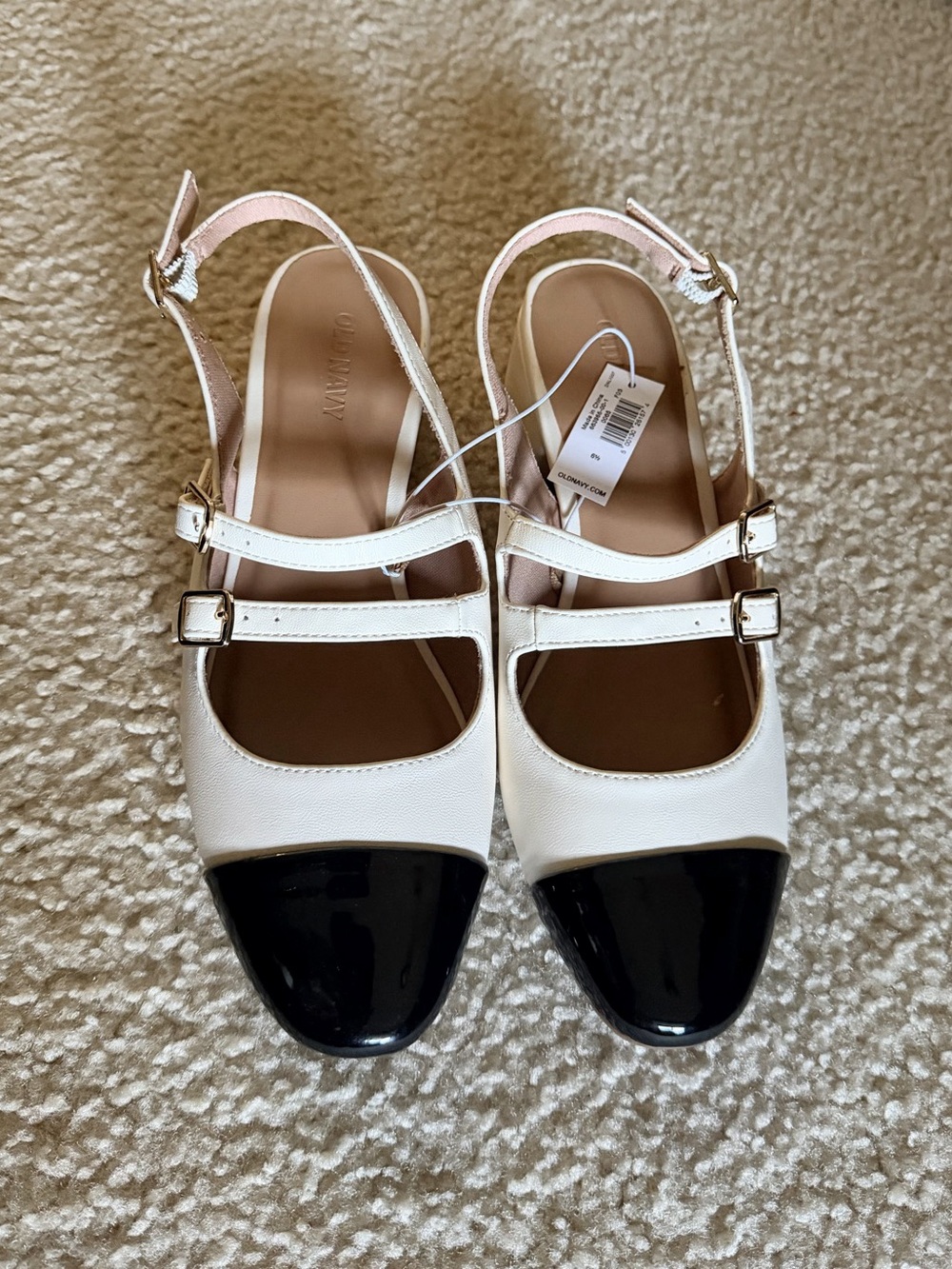 NEW WITH TAGS Old Navy Two-Tone Slingback Color Block Heel Shoes - US Size 6.5
